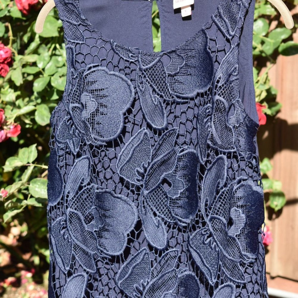 Navy Lace Tank Top